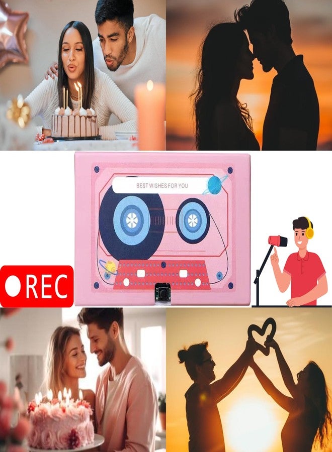 HOFASON Voice Recording Cassette Tape Gift, Valentine's Day Recordable Greeting Card, Blank Voice Recordable Talking Greeting Card, Message Recorder, Speak Your Heart Out to The One You Love - Image 2